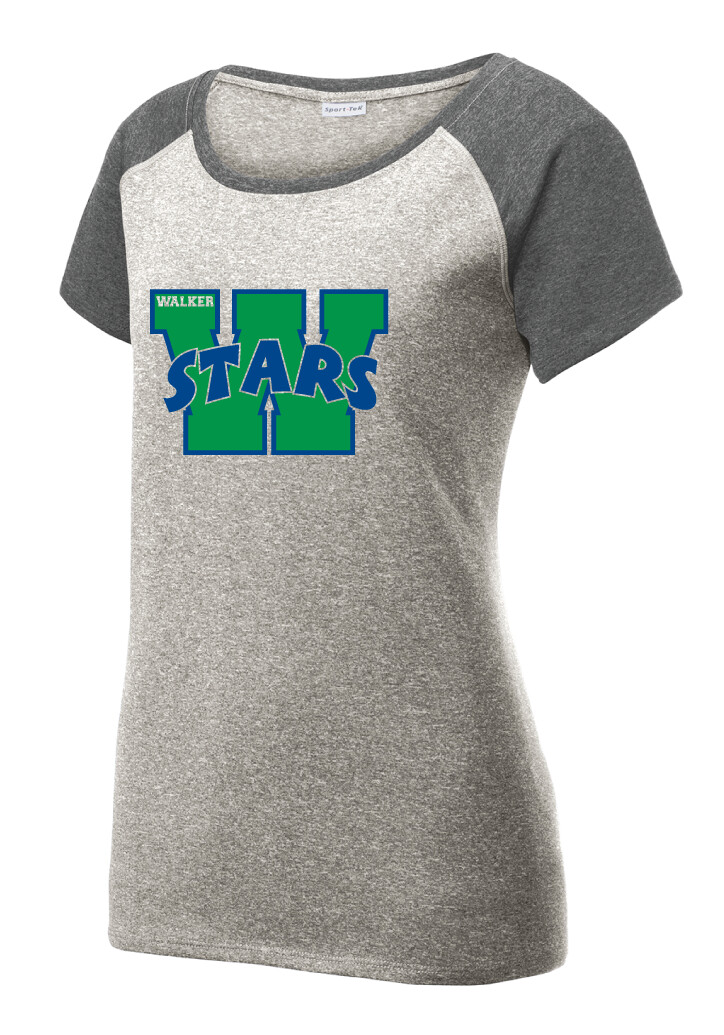 Walker Elementary - W - Heather Scoop Neck, Color: Grey / Graphite