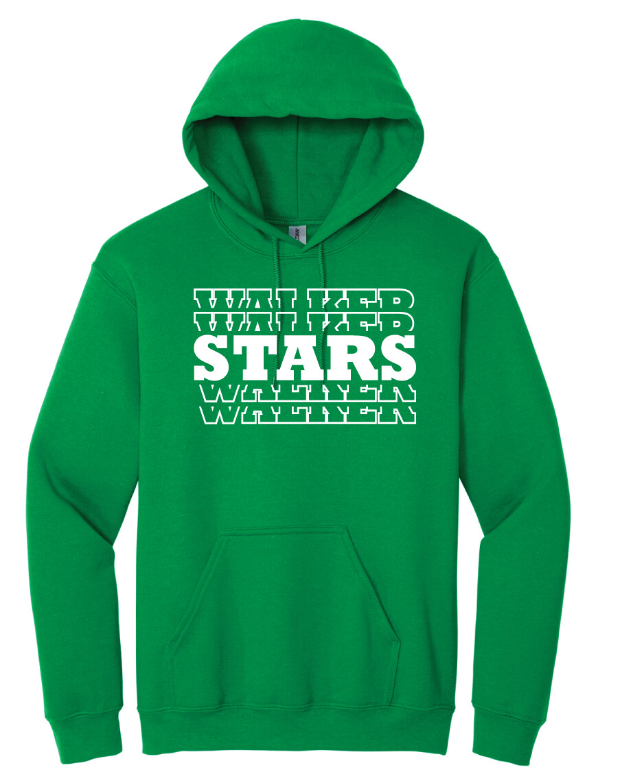 Walker Elementary - Stars - Hoodie, Color: Green