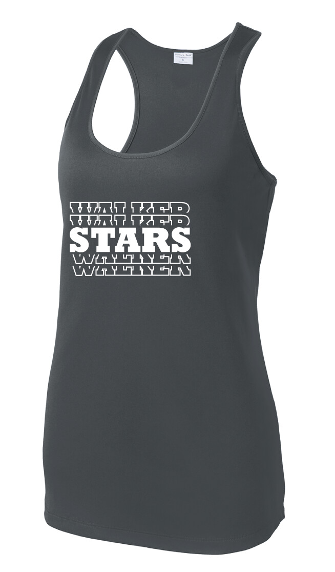 Walker Elementary - Stars - Dri-Fit Racerback Tank, Color: Iron Grey