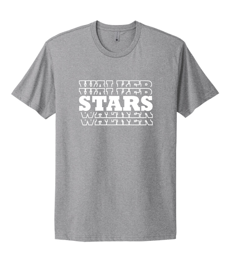 Walker Elementary - Stars - Next Level Short Sleeve, Color: Heather Grey