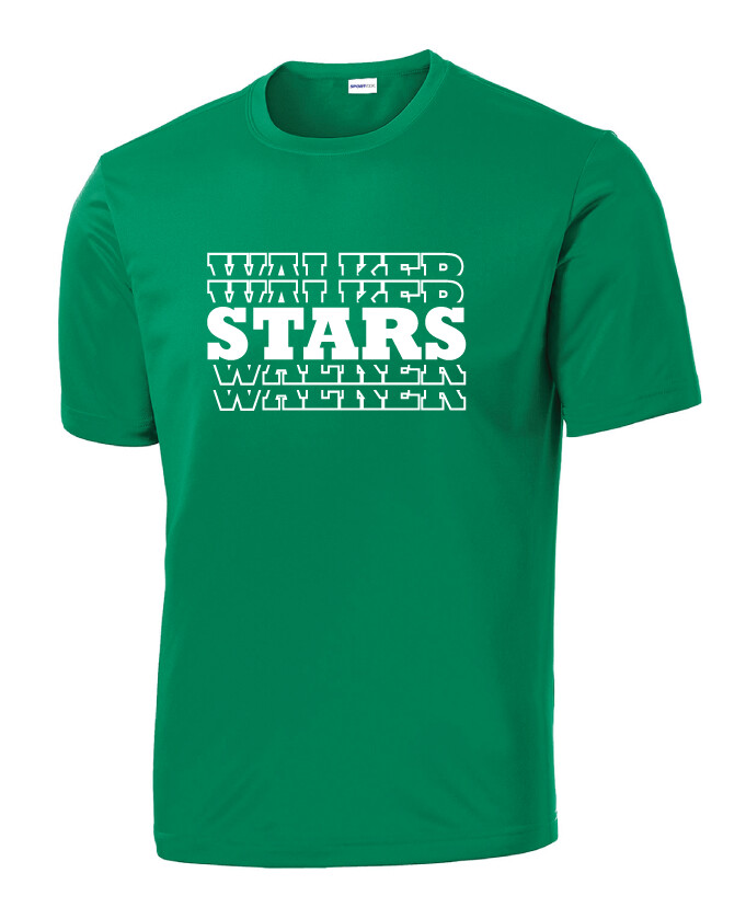 Walker Elementary - Stars - Dri-Fit Short Sleeve, Color: Green