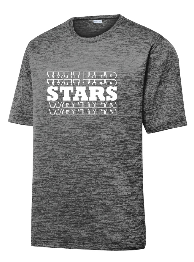 Walker Elementary - Stars - Electric Dri-Fit Short Sleeve, Color: Grey Black