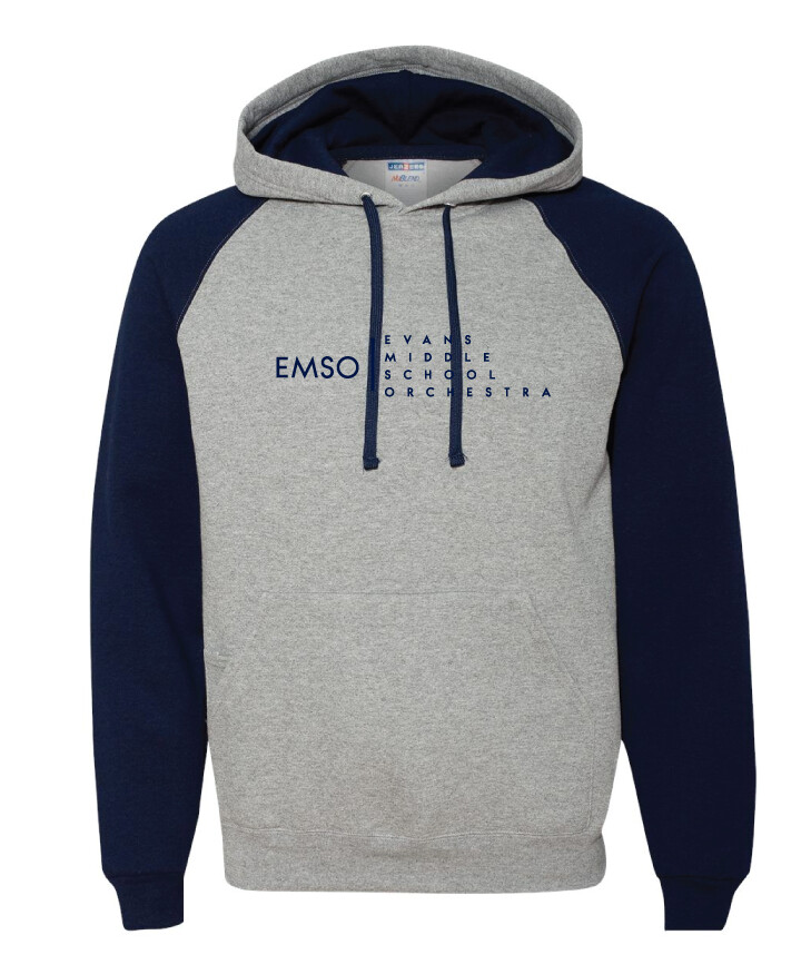 Evans Orchestra - EMSO - Raglan Hoodie, Color: Grey / Navy