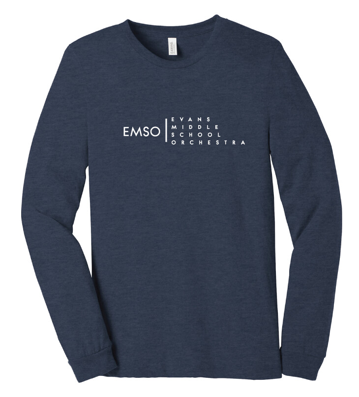 Evans Orchestra - EMSO - Bella+Canvas Long Sleeve, Color: Heather Navy