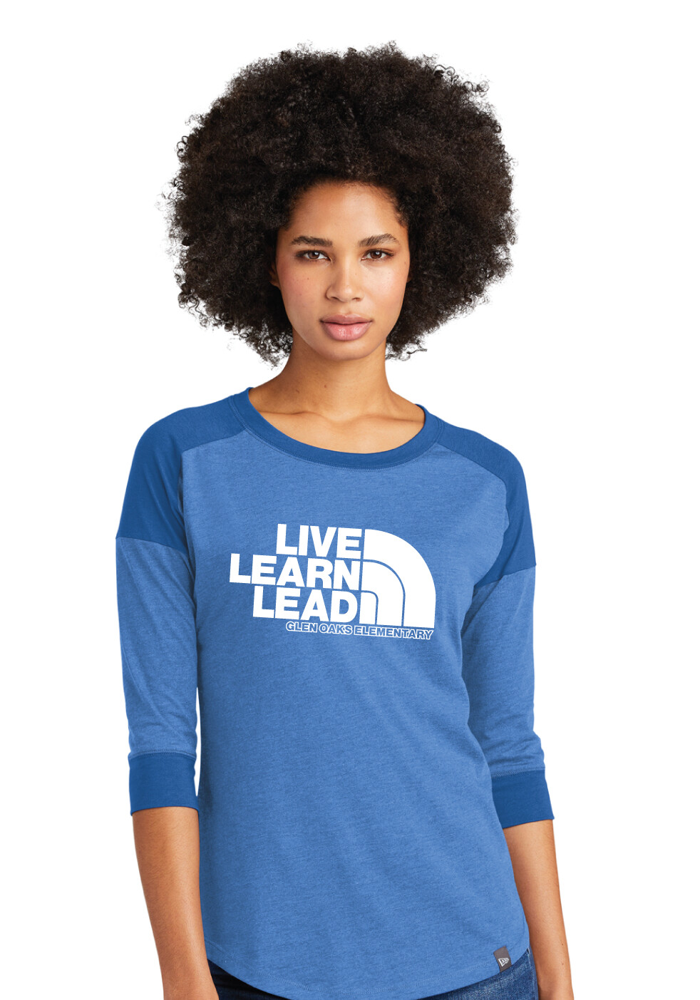 Glen Oaks Elementary - North Face - 3/4 Sleeve Baseball Raglan Tee