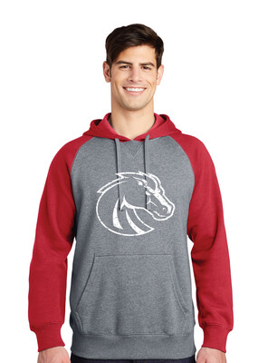 Boyd Football - Distressed Bronco - Raglan Hoodie