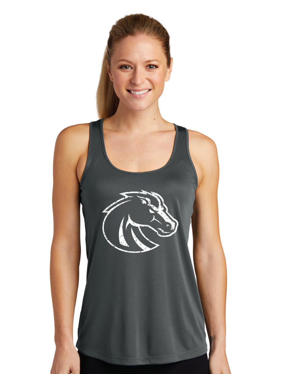Boyd Football - Distressed Bronco 
- Dri-Fit Racerback Tank