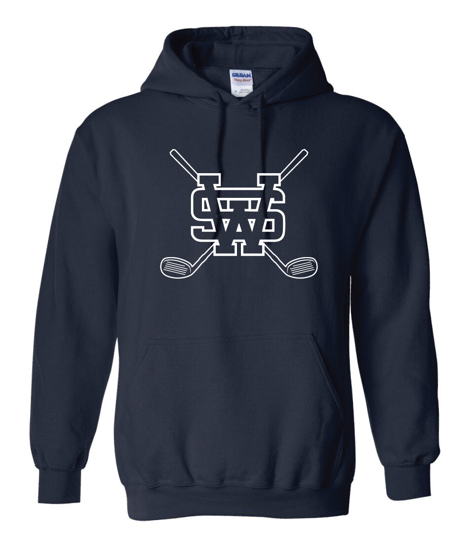 USW Golf - Outline - Hoodie, Garment Color: Navy