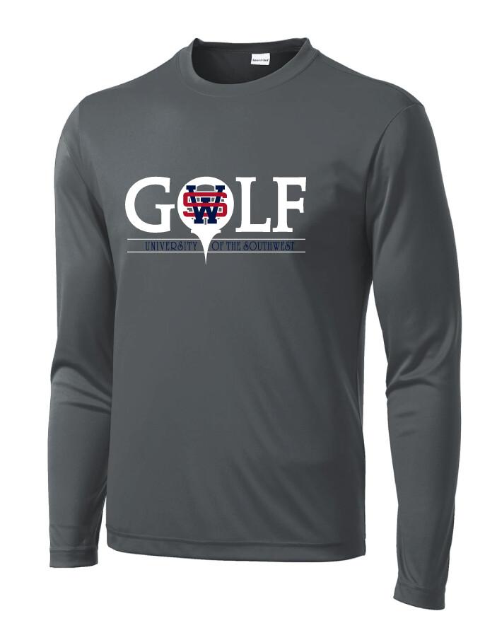 USW Golf - Golf - Dri-Fit Long Sleeve, Garment Color: Iron Grey