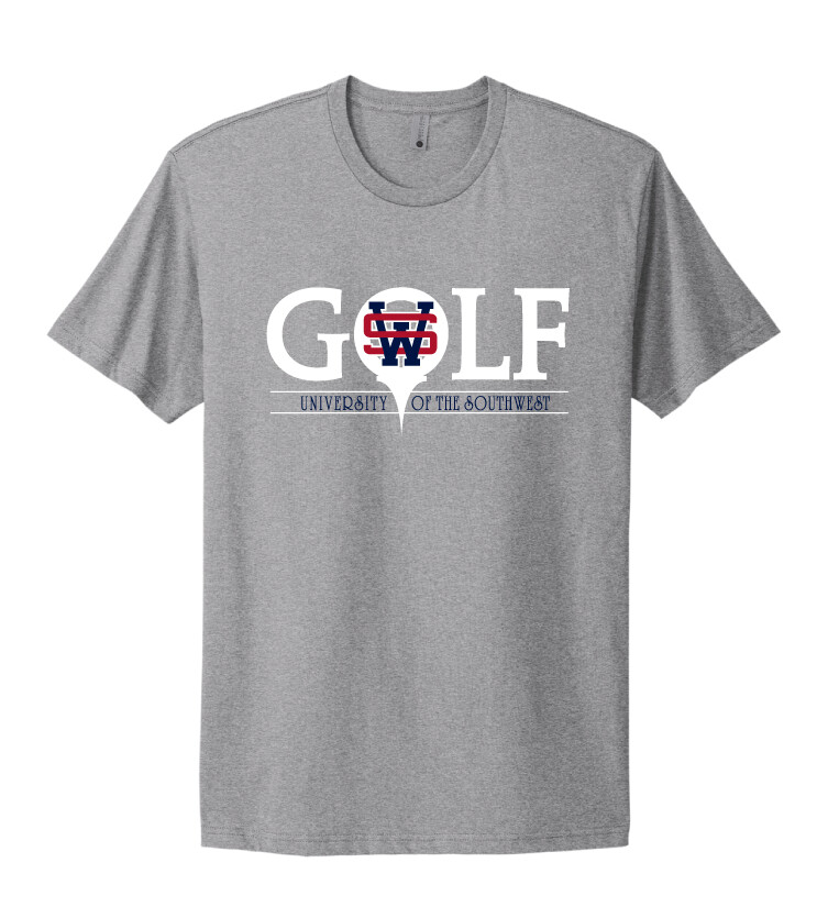 USW Golf - Golf - Next Level Short Sleeve, Garment Color: Heather Grey