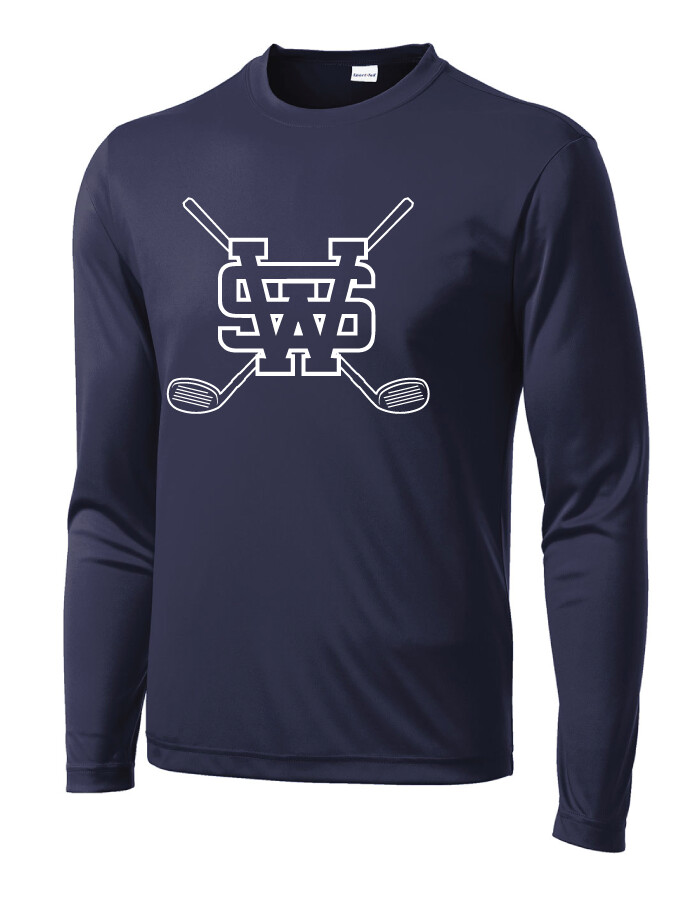 USW Golf - Outline - Dri-Fit Long Sleeve, Garment Color: Navy