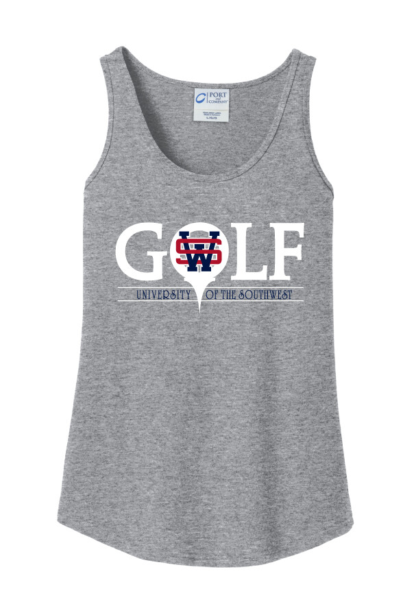 USW Golf - Golf - Cotton Tank, Garment Color: Athletic Heather
