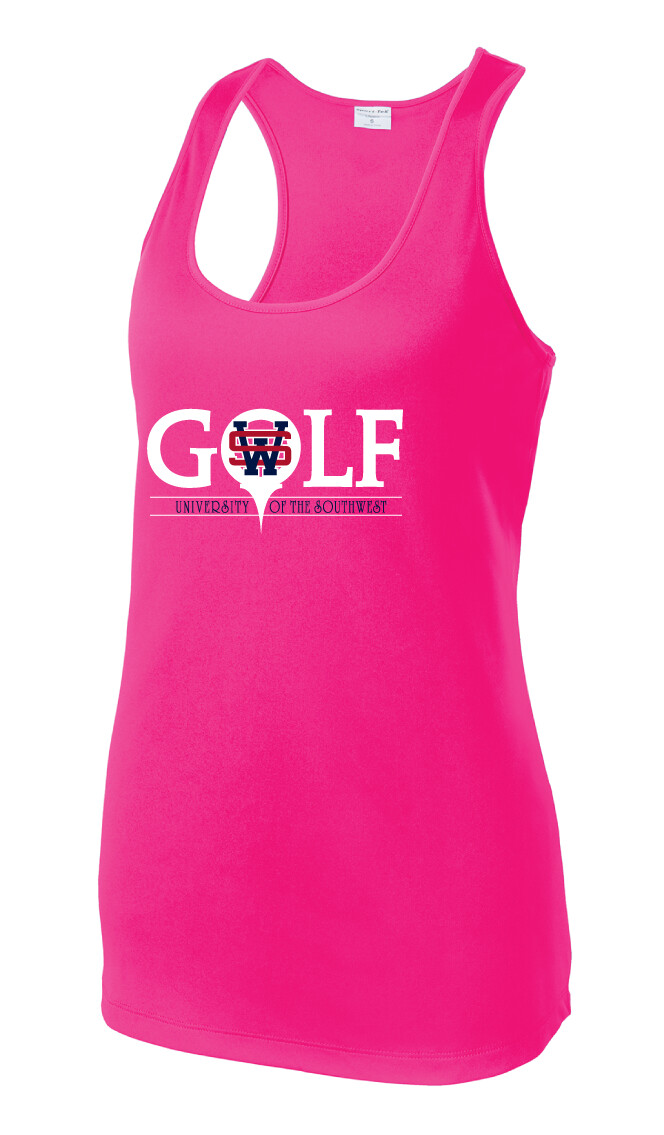 USW Golf - Golf - Dri-Fit Racerback Tank, Garment Color: Hot Pink