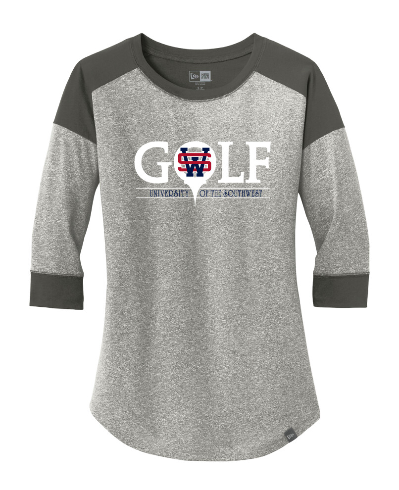 USW Golf - Golf - 3/4 Sleeve Baseball Raglan Tee, Garment Color: Grey / Graphite