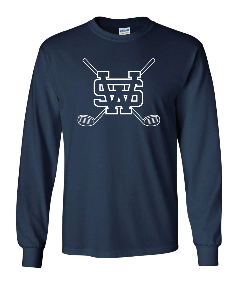 USW Golf - Outline - Long Sleeve, Garment Color: Navy