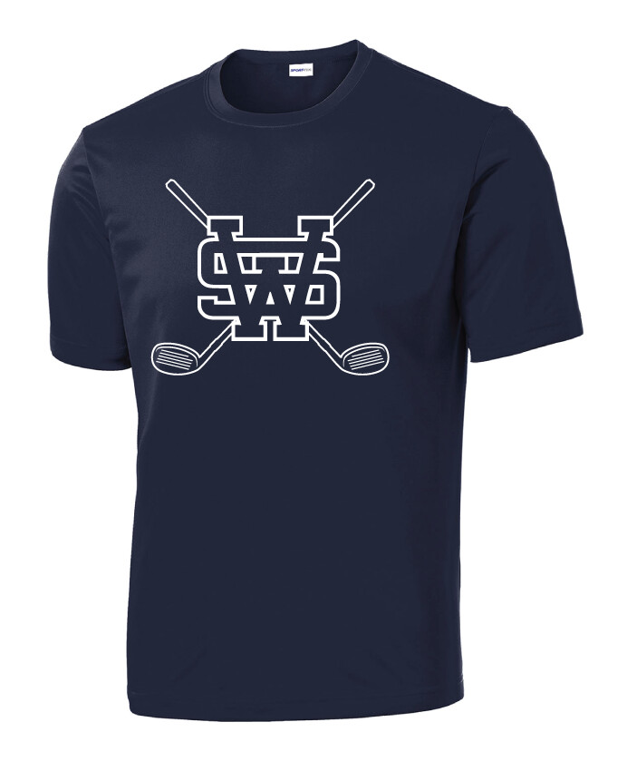 USW Golf - Outline - Dri-Fit Short Sleeve, Garment Color: Navy