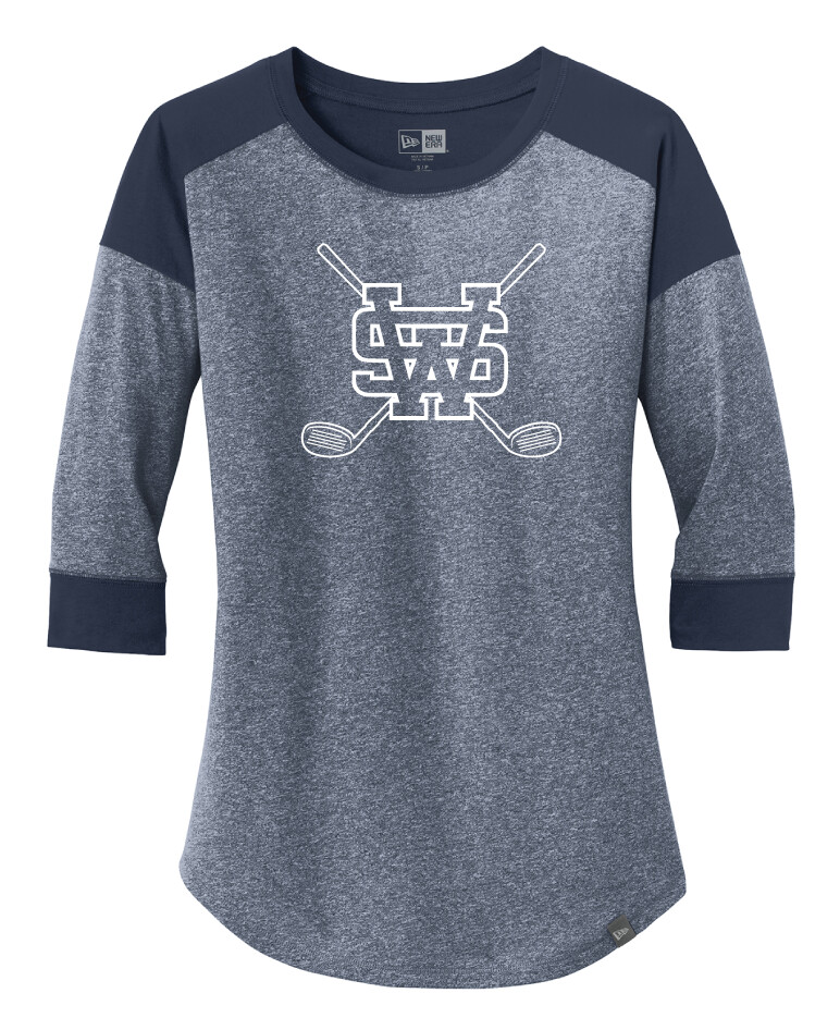 USW Golf - Outline - 3/4 Sleeve Baseball Raglan tee, Garment Color: Navy / Navy