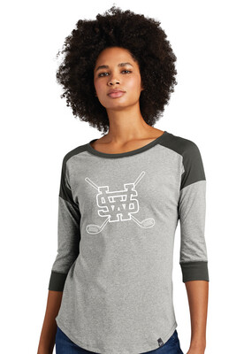 USW Golf - Outline - 3/4 Sleeve Baseball Raglan tee