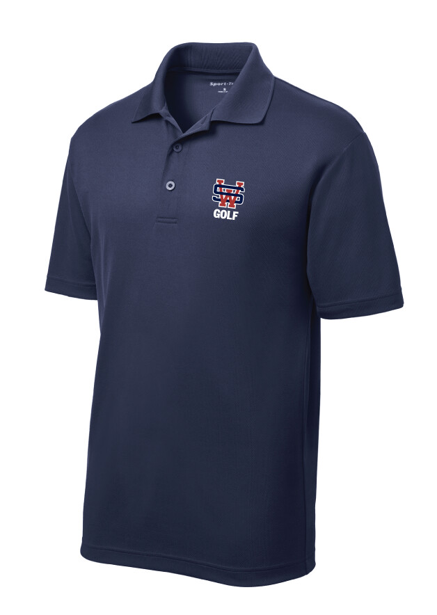USW Golf - Embroidered Mens Polo, Garment Color: Navy