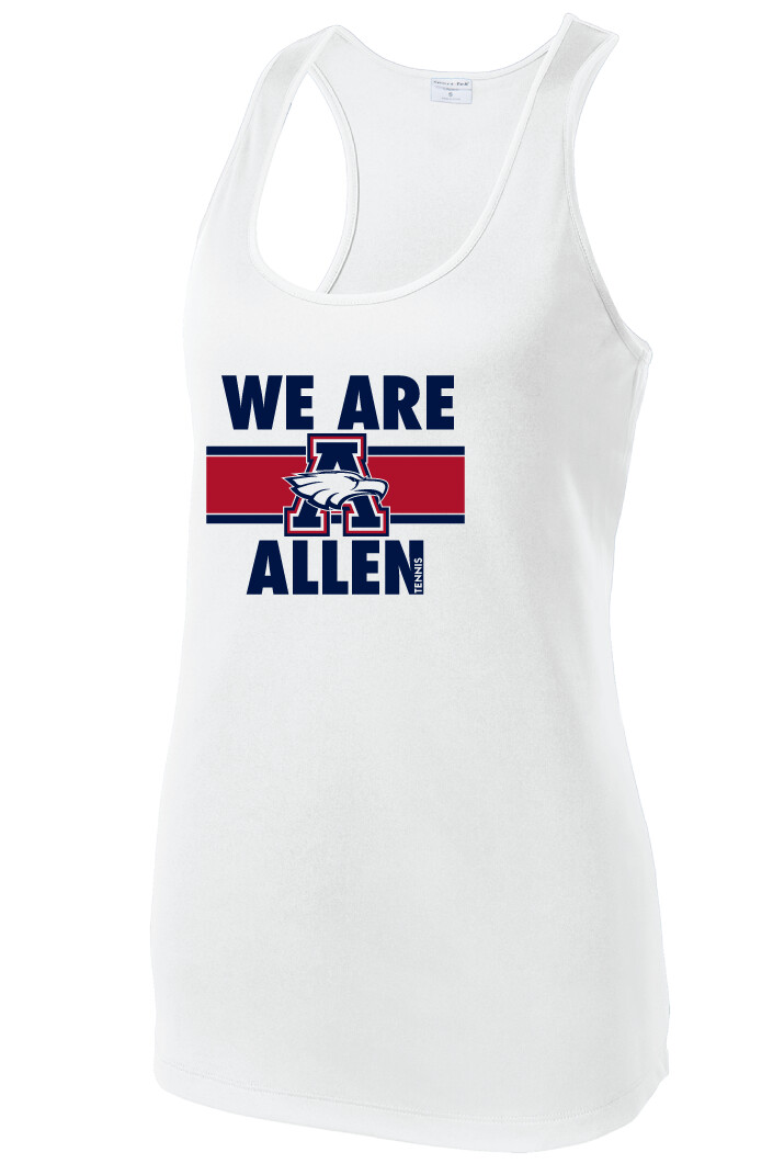 Allen Tennis - We Are Allen - Dri-Fit Racerback Tank, Color: White