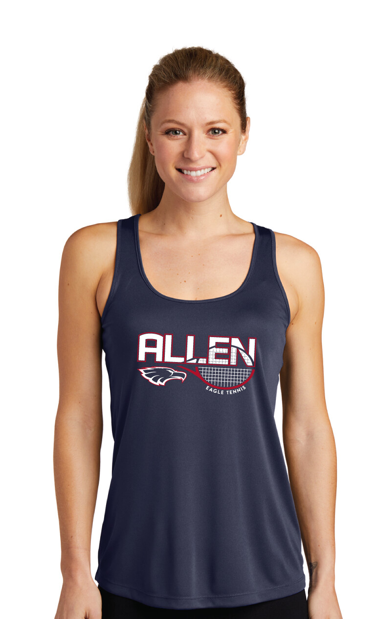 Allen Tennis - Half Racket - Dri-Fit Racerback Tank