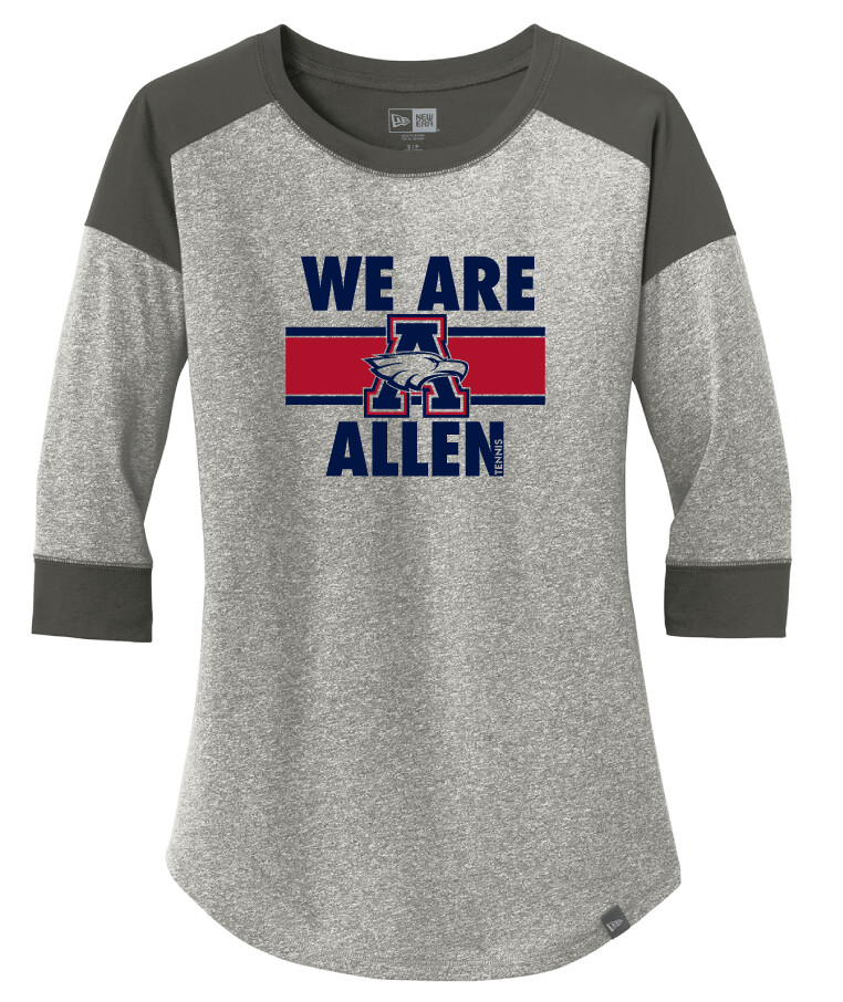 Allen Tennis - We Are Allen - 3/4 Sleeve Baseball Raglan Tee, Color: Graphite / Light Graphite