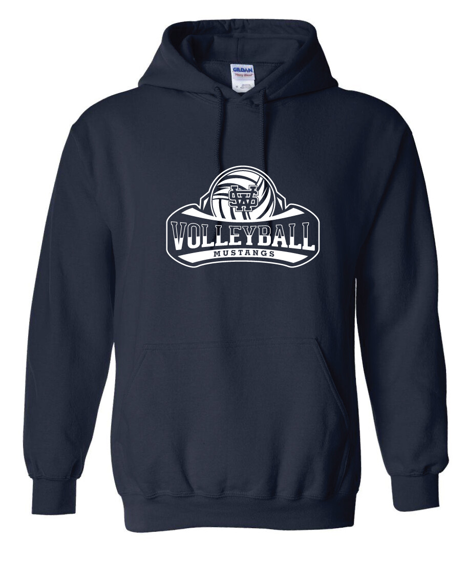 USW Volleyball - Big White - Hoodie, Color: Navy