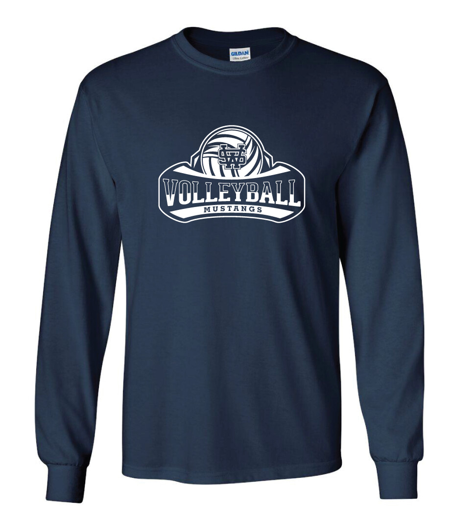 USW Volleyball - Big White - Long Sleeve, Color: Navy