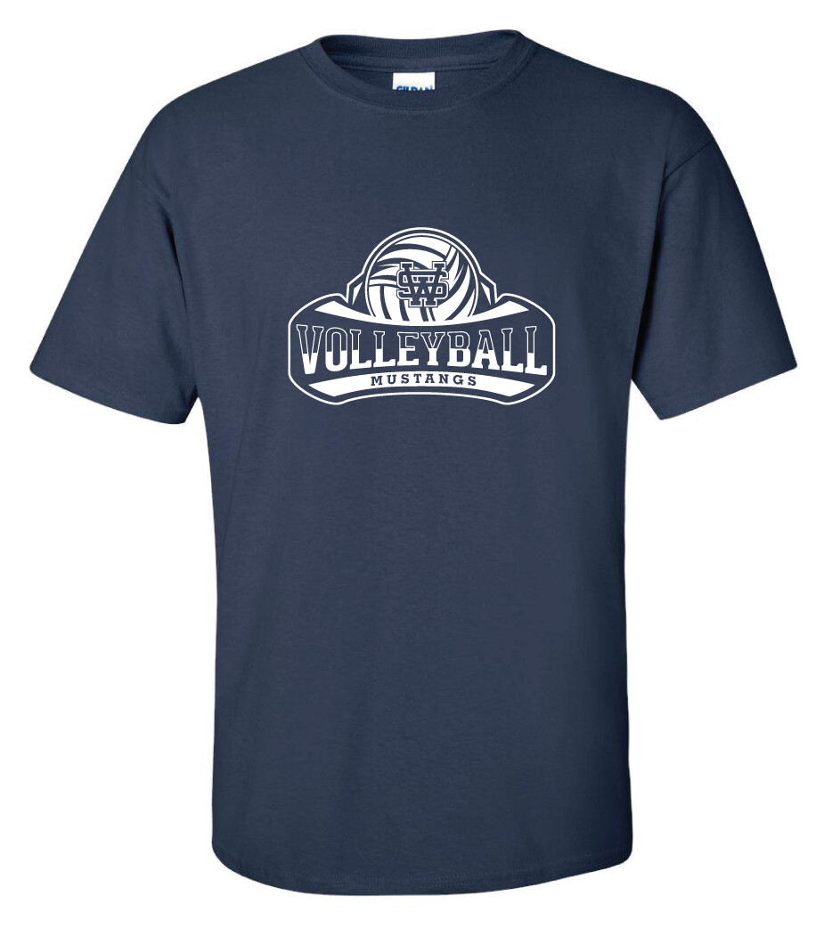 USW Volleyball - Big White - Short Sleeve, Color: Navy