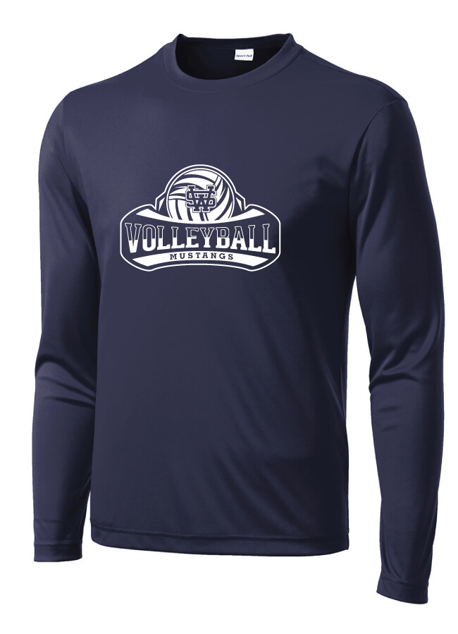 USW Volleyball - Big White - Dri-Fit Long Sleeve, Color: Navy