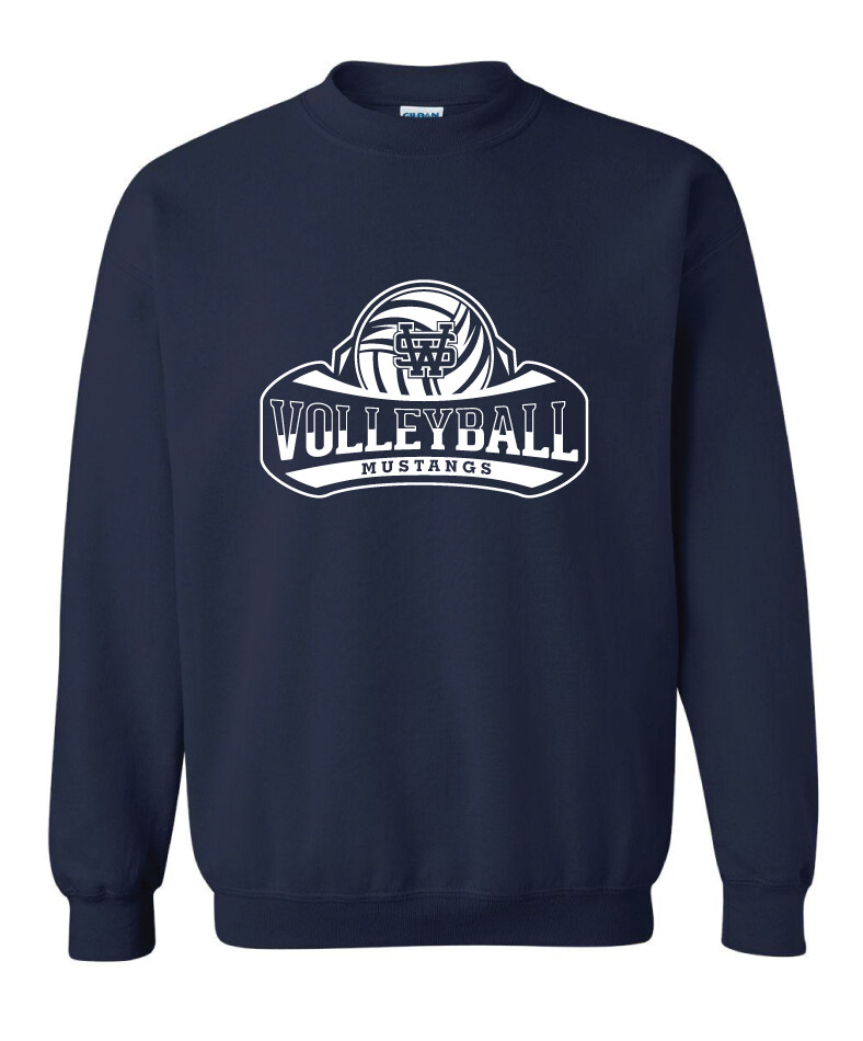 USW Volleyball - Big White - Crew Sweatshirt, Color: Navy