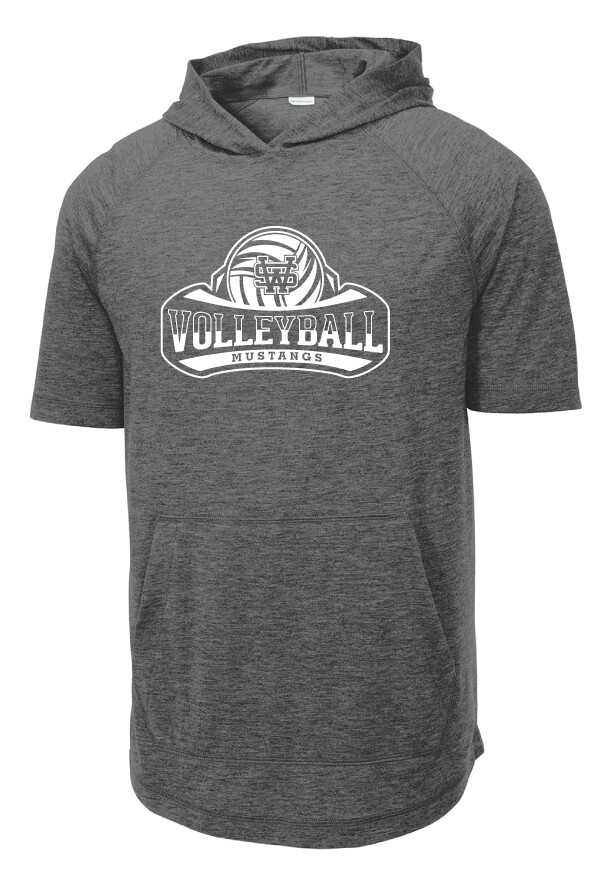 USW Volleyball - Big White - Short Sleeve Hoodie, Color: Dark Grey Heather