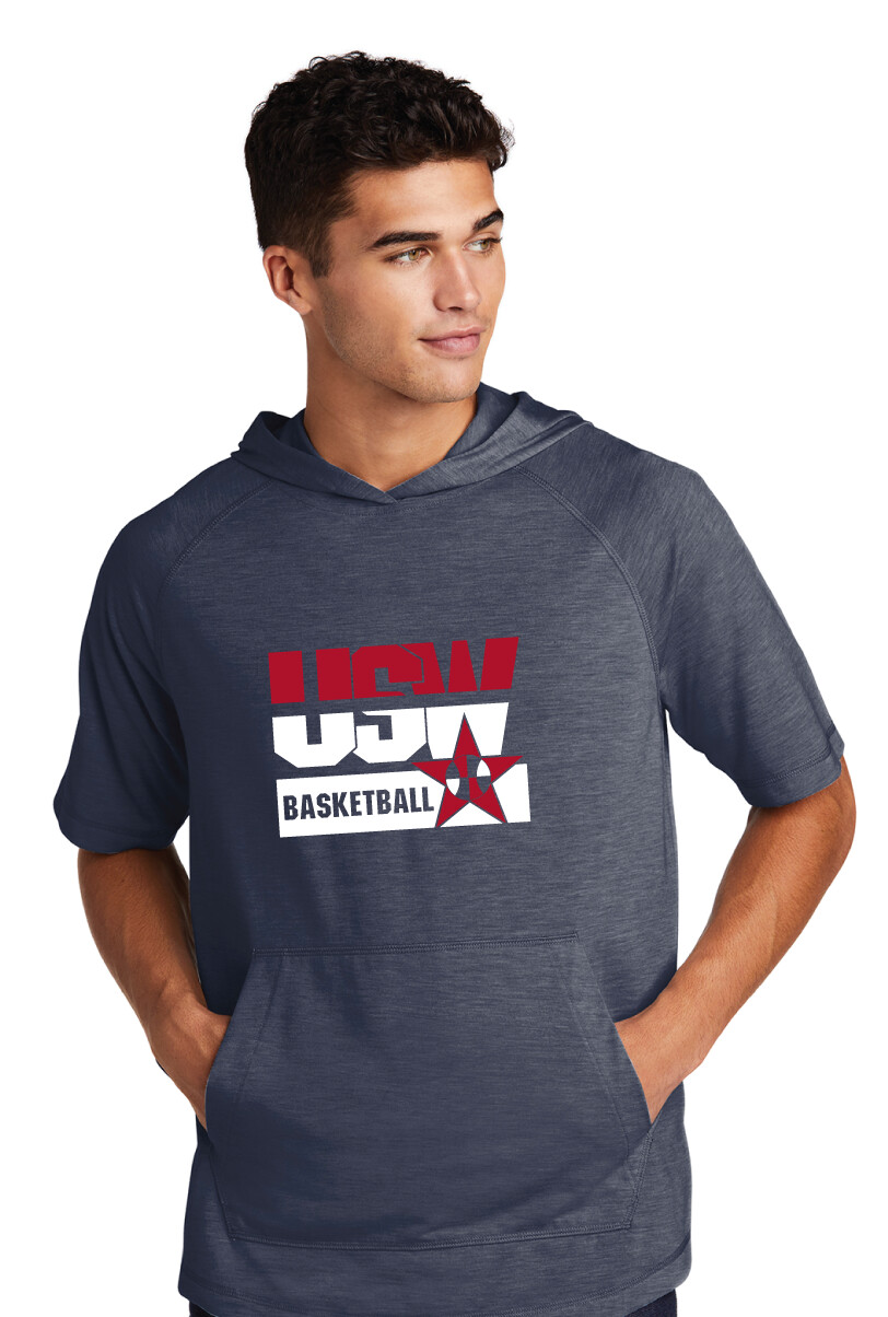 USW Basketball - Red White Blue - Short Sleeve Hoodie