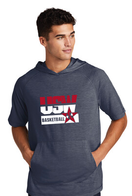 USW Basketball - Red White Blue - Short Sleeve Hoodie