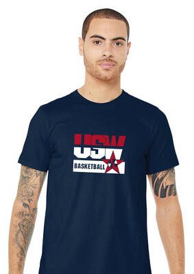 USW Basketball - Red White Blue - Bella+Canvas Short Sleeve