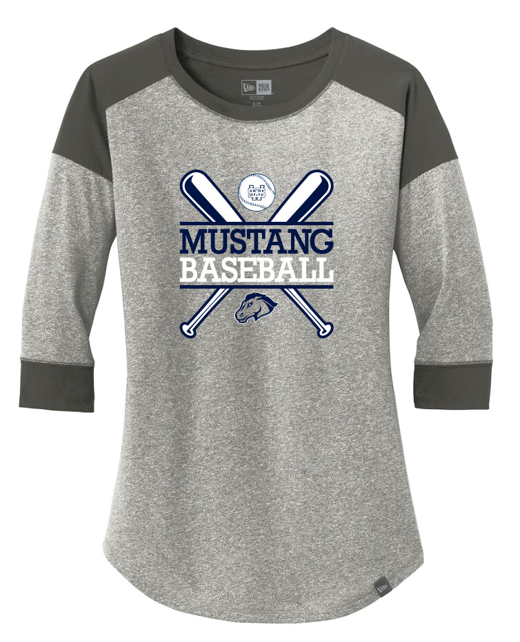 USW Baseball - Crossed Bats - 3/4 Sleeve Baseball Raglan Tee, Color: Graphite / Light Graphite