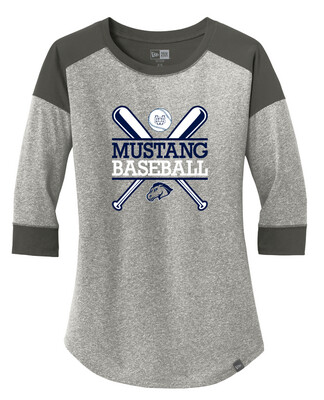 USW Baseball - Crossed Bats - 3/4 Sleeve Baseball Raglan Tee, Color: Graphite / Light Graphite