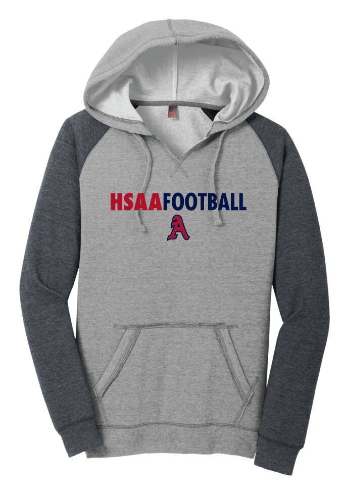 HSAA Football - Clean Lines - Lightweight Raglan Hoodie, Color: Heathered Grey