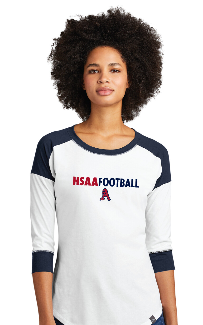 HSAA Football - Clean Lines - 3/4 Sleeve Baseball Raglan Tee