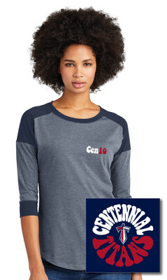 Centennial Football - Funky Circle - 3/4 Sleeve Baseball Raglan Tee