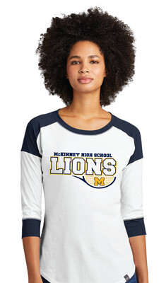 McKinney Tennis - Half Racket - 3/4 Sleeve Baseball Raglan Tee