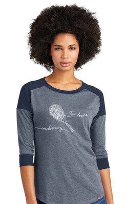 McKinney Tennis - Squiggles - 3/4 Sleeve Baseball Raglan Tee