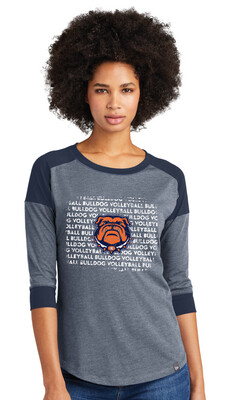 VB Gear - Distressed Block - 3/4 Sleeve Baseball Raglan Tee