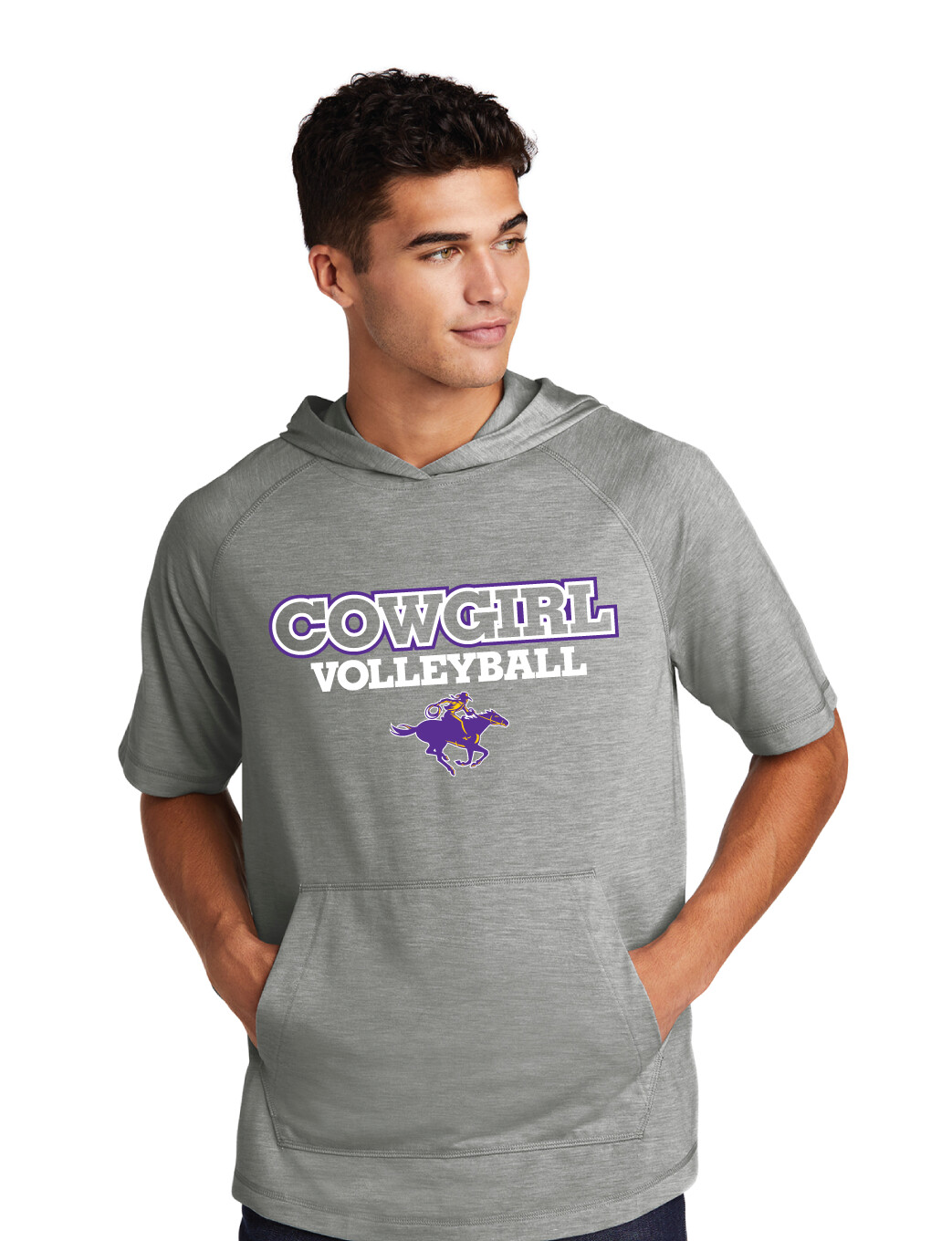 HSU Volleyball - VB Rider - TriBlend Short Sleeve Hoodie