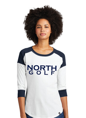 North Golf - Simple Block - 3/4-Sleeve Raglan Tee