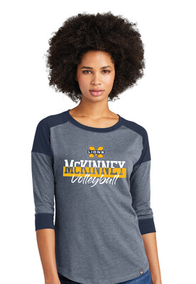 McKinney Volleyball - Cut Word - 3/4-Sleeve Raglan Tee