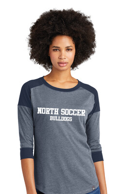 North Soccer - Simple - 3/4 Sleeve Baseball Raglan Tee