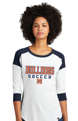 North Soccer - Bulldogs - 3/4 Sleeve Baseball Raglan Tee