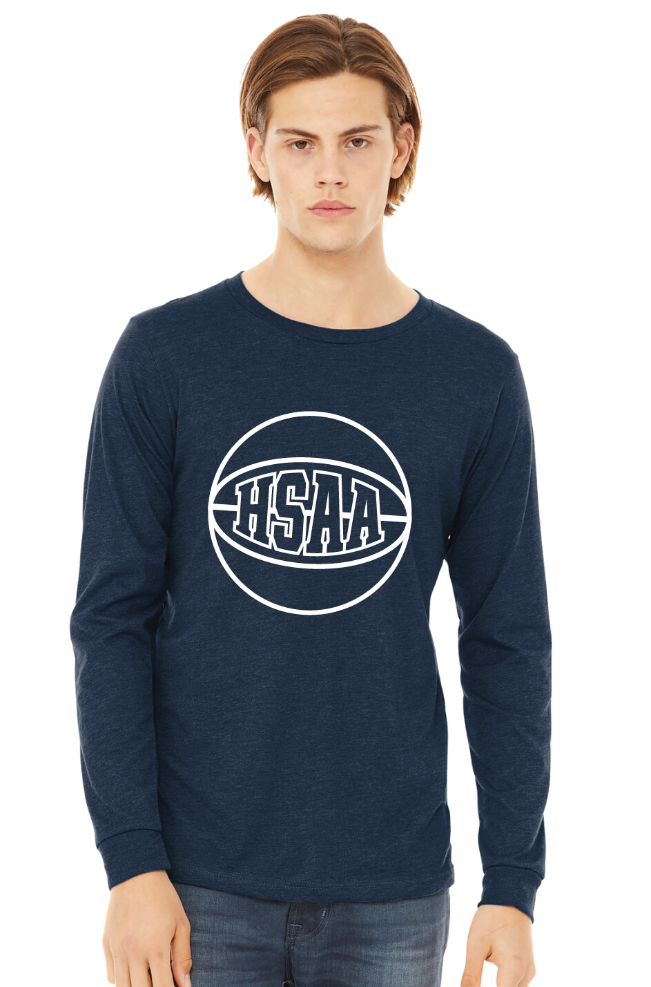 HSAA Basketball - 1-Color Basketball - Bella+Canvas Long Sleeve