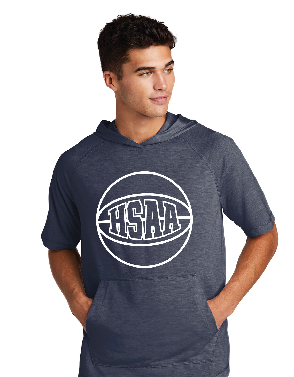 HSAA Basketball - 1-Color Basketball - Short Sleeve Hoodie